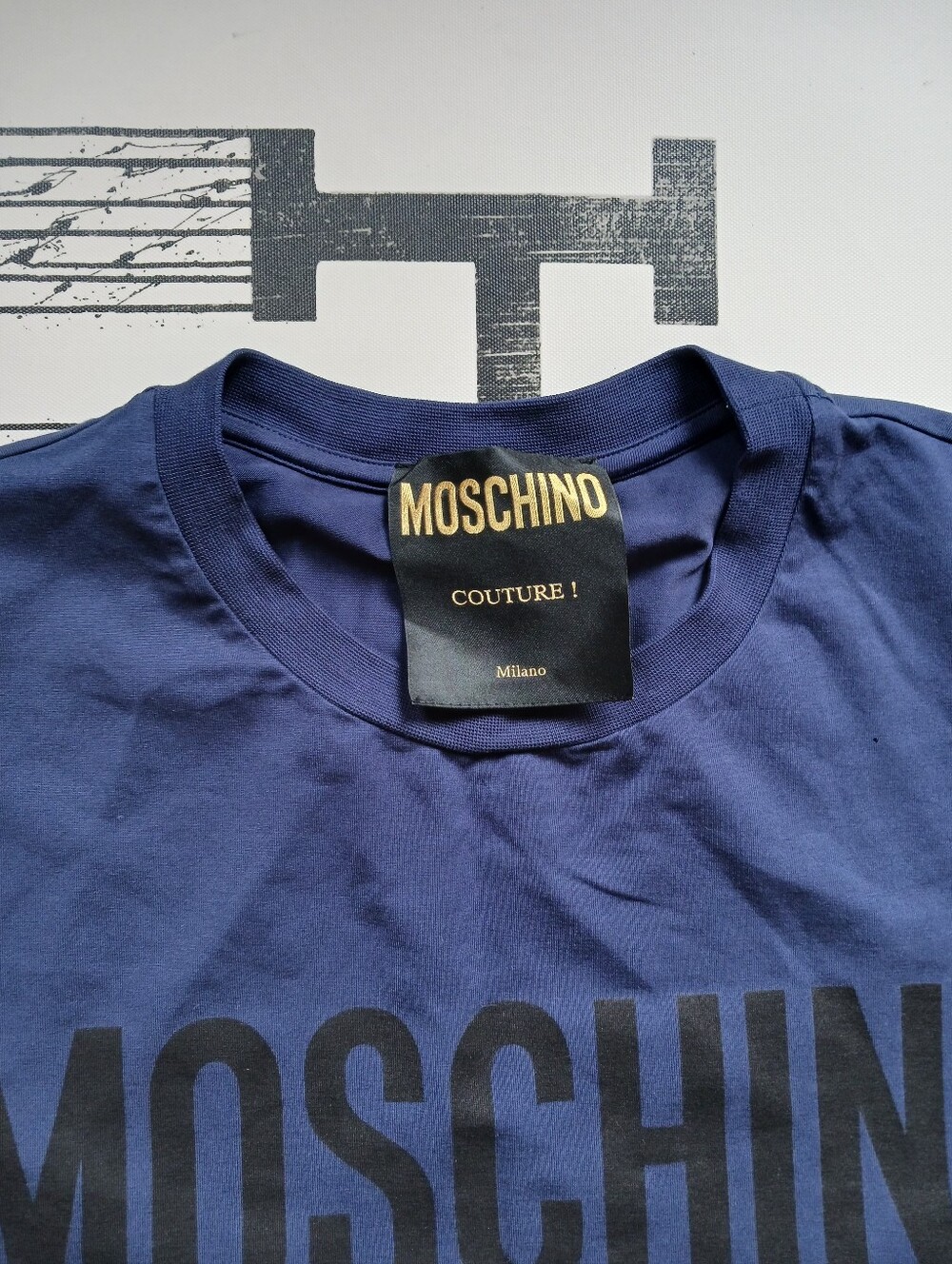 Moschino Bleu T Shirt Size US 40/M/ - Picture 2 of 4